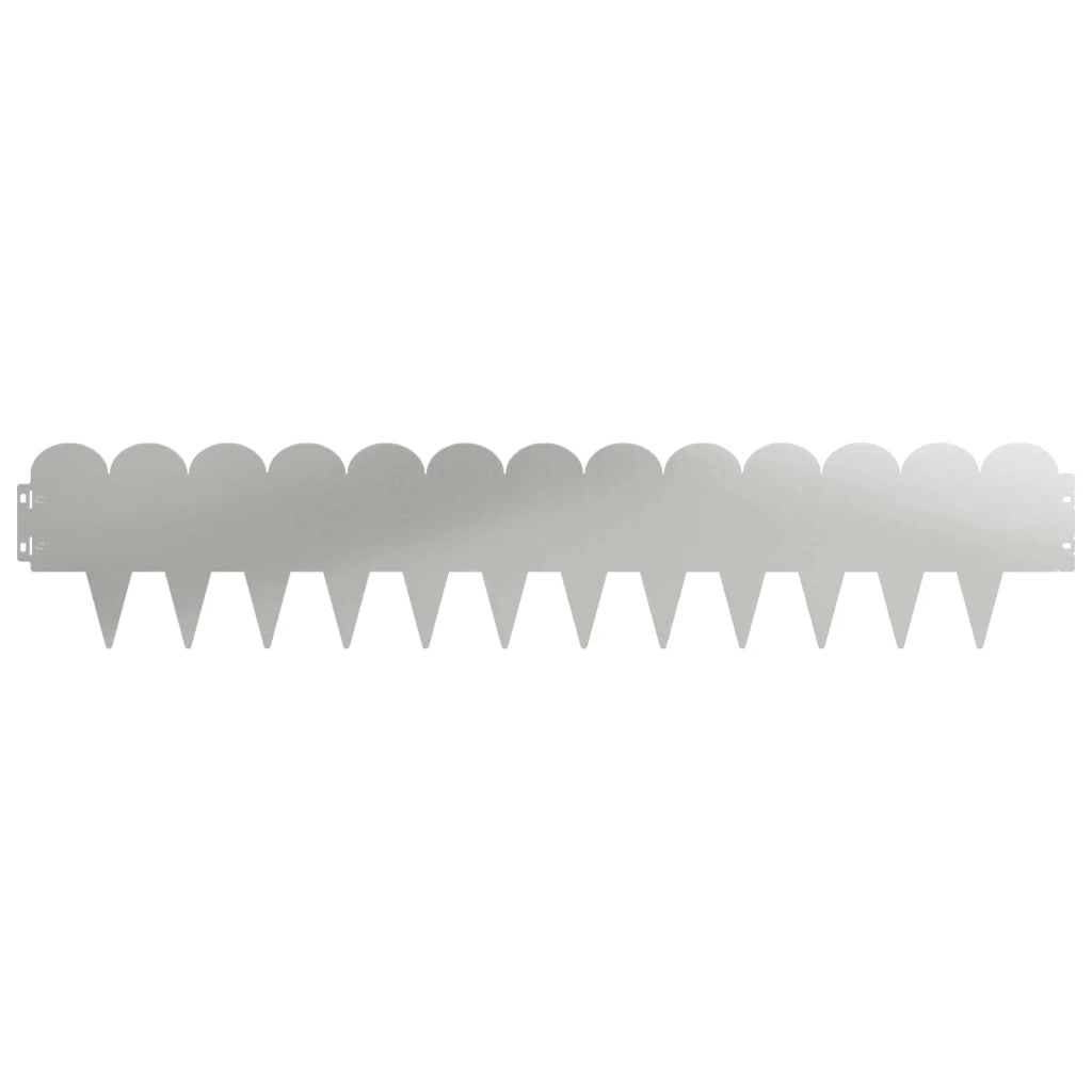 Bordura per Prato 30 pcs 103 x 20 cm Acciaio Argento 8008689