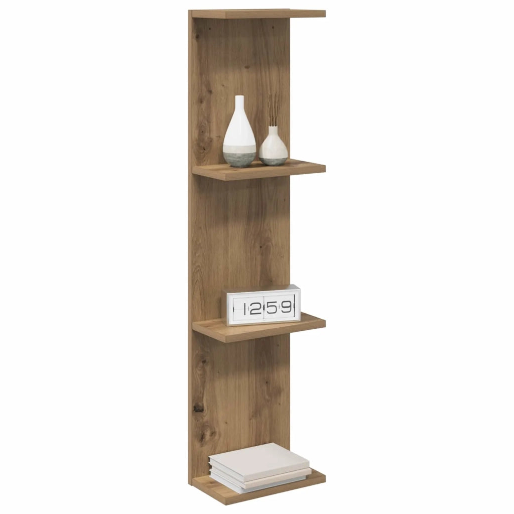 Scaffale da parete 2 pz Rovere Artigianale 25 x 15 x 100 cm 8012395