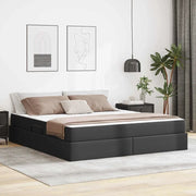 Letto con contenitore e materasso 2 pcs Nero Pelle 3399620