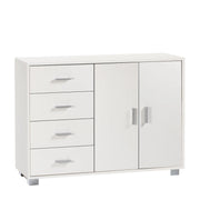 Mobile 2 Ante 4 Cassetti Kit Bianco Fiammato cm 116x41x86h - Sarmog
