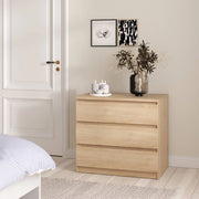 Cassettiera Kajiki, Settimino multiuso, Comò camera da letto, Mobile con cassetti, 77x50 h68 cm, Rovere