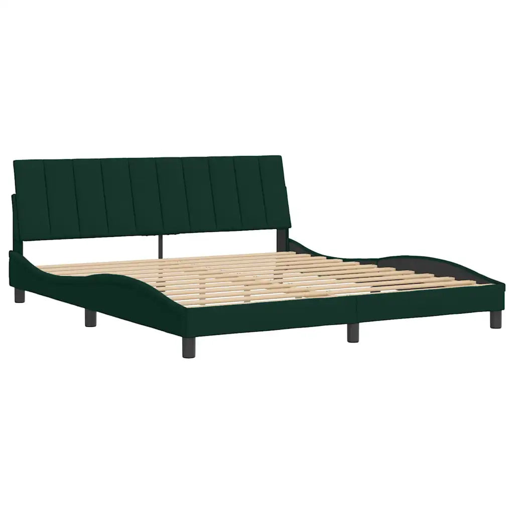 Giroletto senza Materasso Hanko Verde Scuro 180x200 cm in Velluto 3207864