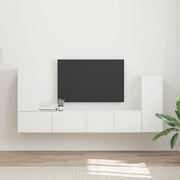 Set mobile TV 4 pcs Bianco Legno multistrato 3409114