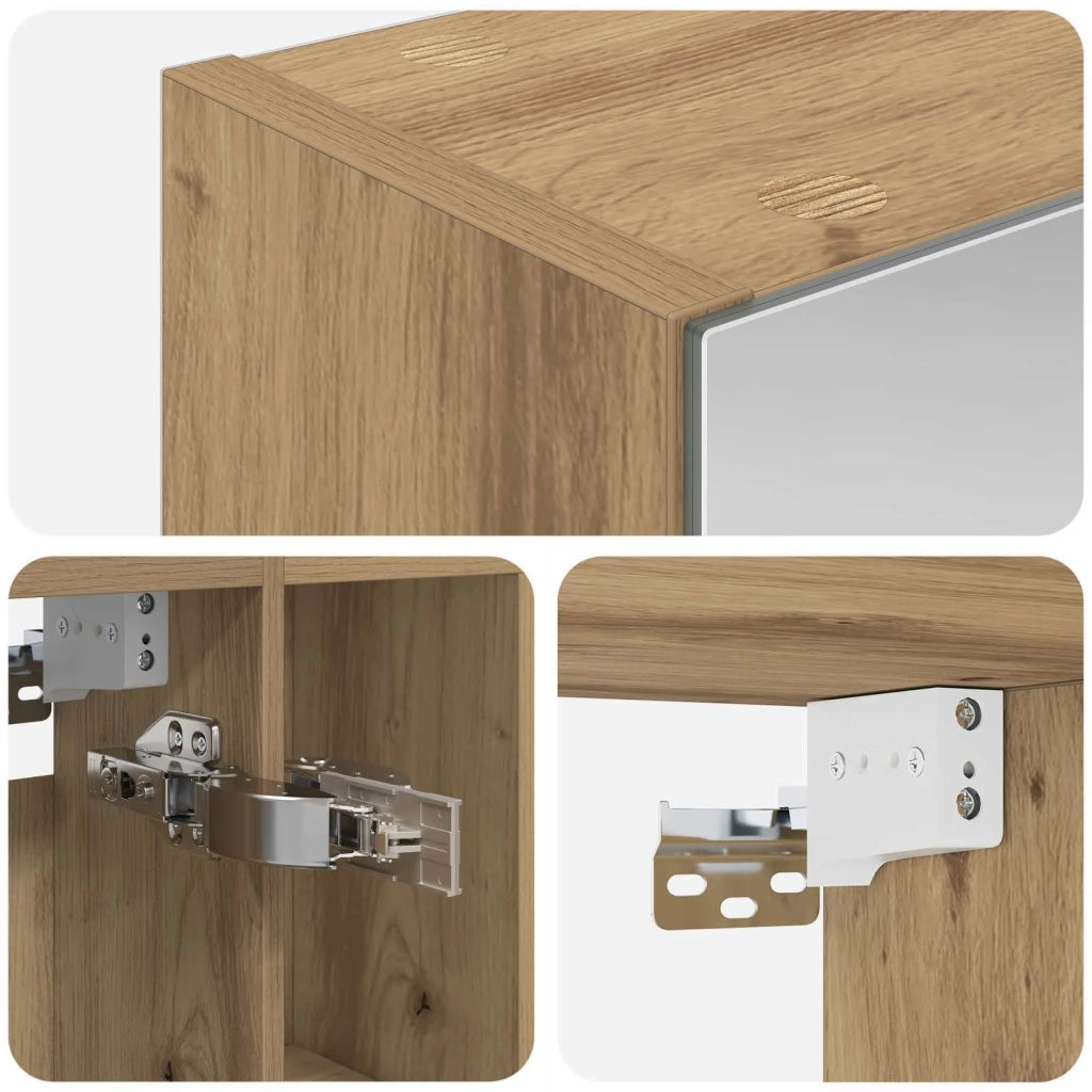 Mobiletto per specchio da bagno con porta Rovere Artigianale