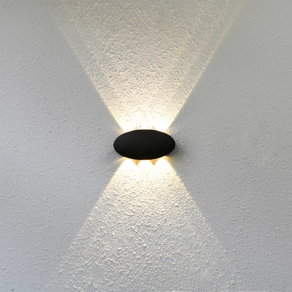 Applique esterno ellisse LED 6W 3000K su/giù IP54 nero