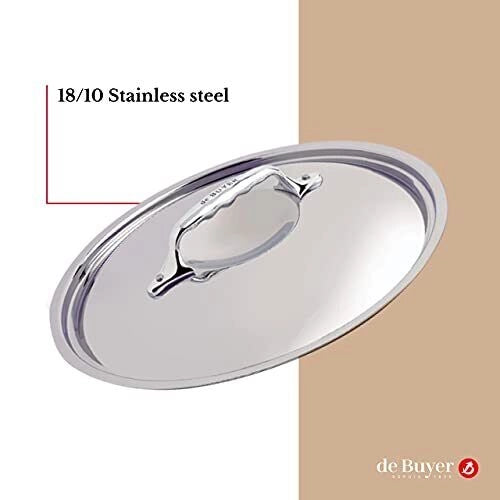 De Buyer 3709.28 Affinity Coperchio in Acciaio INOX 28 cm adatto per induzione lavabile in lavastoviglie colore Acciaio INOX