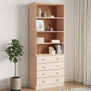 Libreria con Cassetti ALTA 77x35x186,5cm Legno Massello di Pinocod mxl 105796