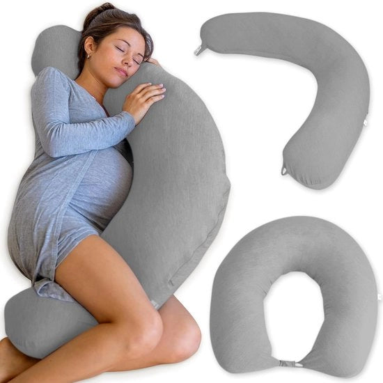 Cuscino per la nutrizione, XXL, cuscino per la gravidanza multifunzionale, cuscino laterale con copertura rinfrescante (105 x 36 x 21 cm), cuscino per l'allattamento