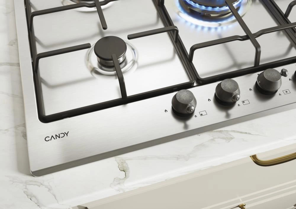 Candy Classic CHW74WTX Acciaio inox Da incasso 75 cm Gas 5 Fornello(i)