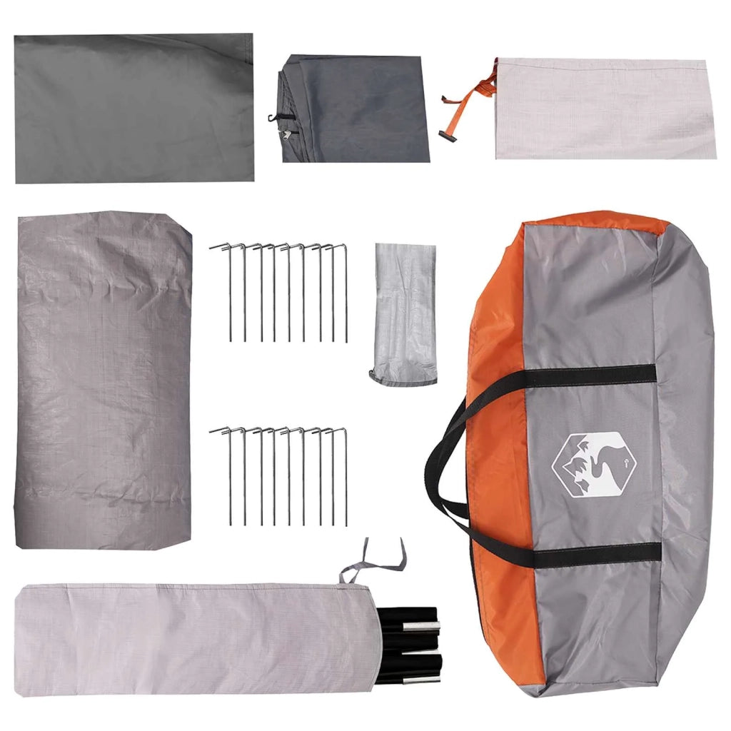 Tenda a tunnel con tetto Grigio e arancione 8 persone 42028659