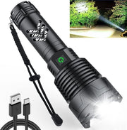 Lanterna LED a batteria XHP160.2 120.000 lumen con zoom - IPX5 impermeabile - 5 modalità - per outdoor e campeggio