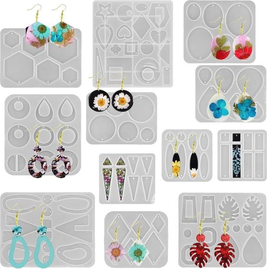 12 Set di Resine Silicone per Creare Gioielli – Kit di Resine Epoxy per Pendenti, Collane e Orecchini