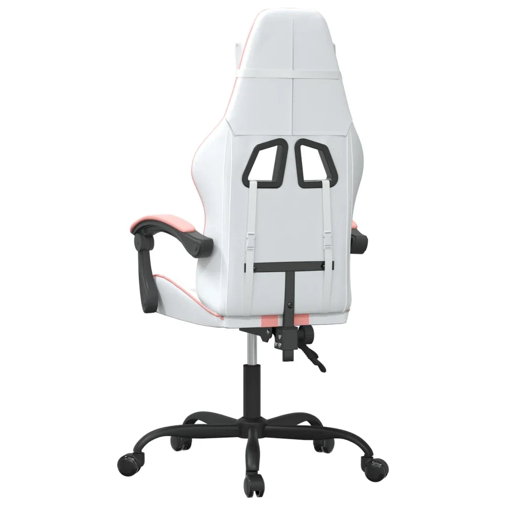 Sedia da Gaming | Sedia da e-sports Bianco e Rosa in Similpelle