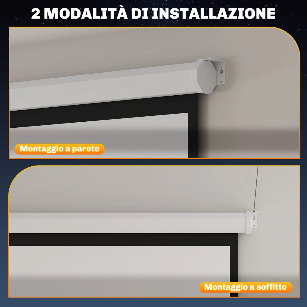 Telo Proiettore Motorizzato ¨C zephmum ¨C Bianco 176.5x8x176.5 cm