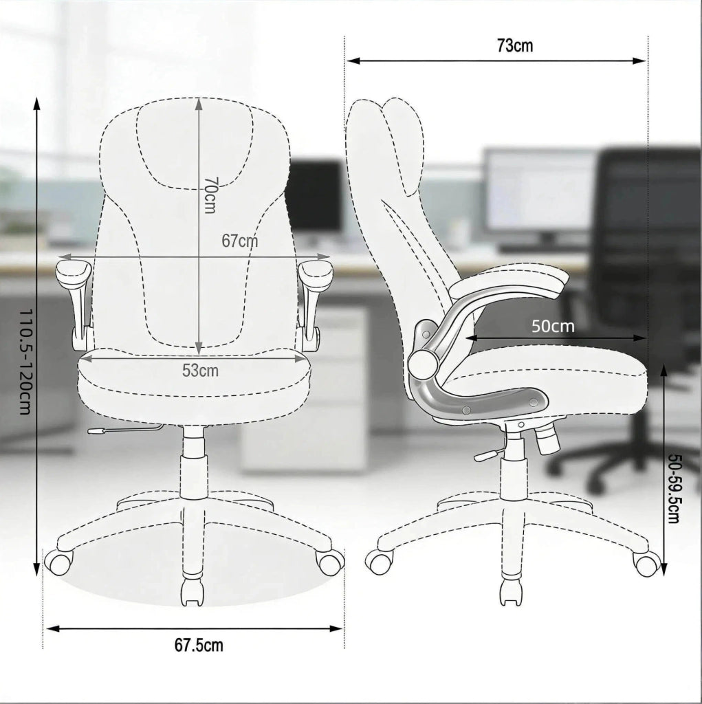 Sedia da ufficio ergonomica nera con schienale alto e funzione dondolo