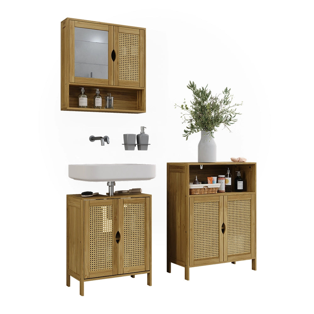 Vicco Set di mobili da bagno Bambù 3 parti