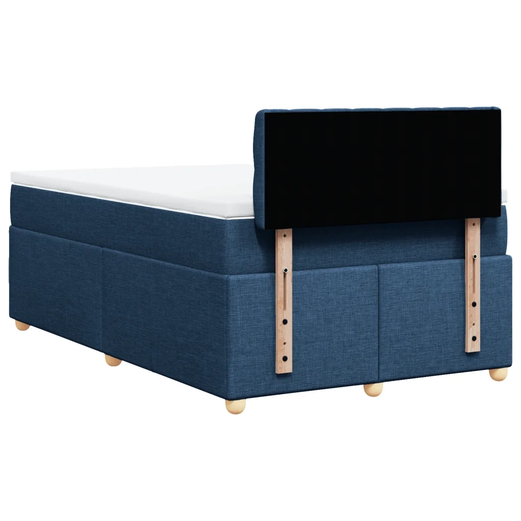 Giroletto a Molle con Materasso Blu 120x200 cm in Tessuto