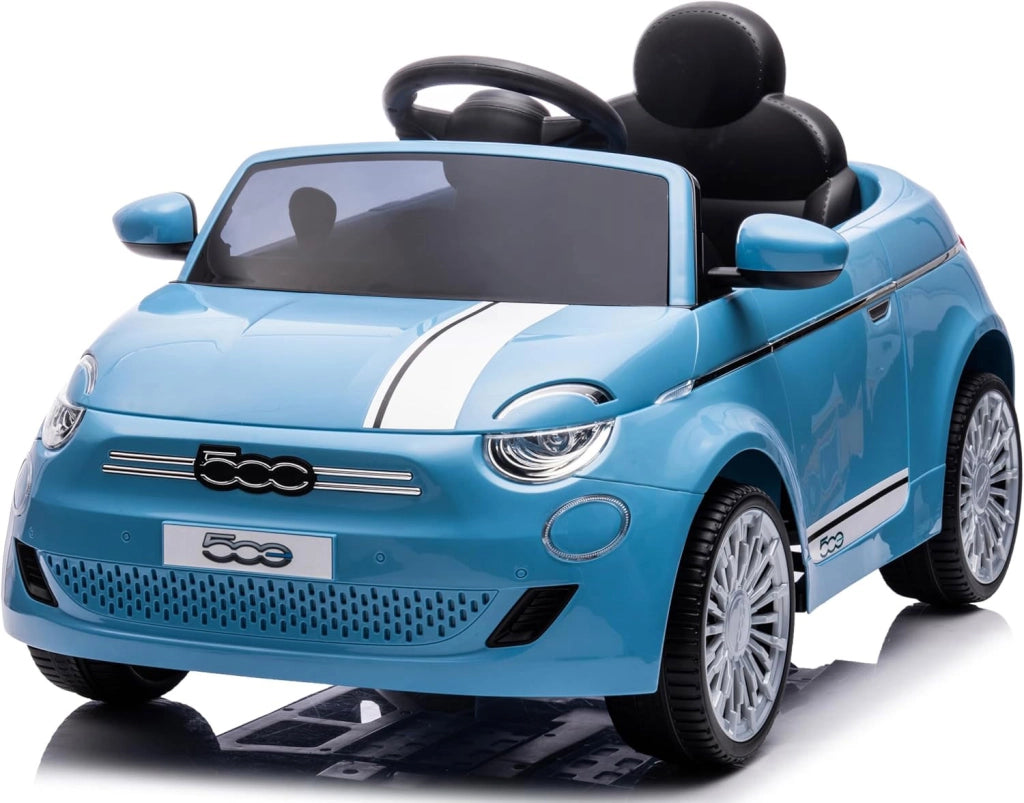 Macchina Elettrica per Bambini Licenza Fiat 500 12V con Telecomando Azzurro