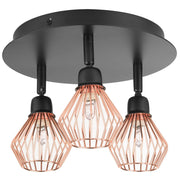 Lampada da Parete 2 Luci in Metallo Rame Applique Orientabile Industriale