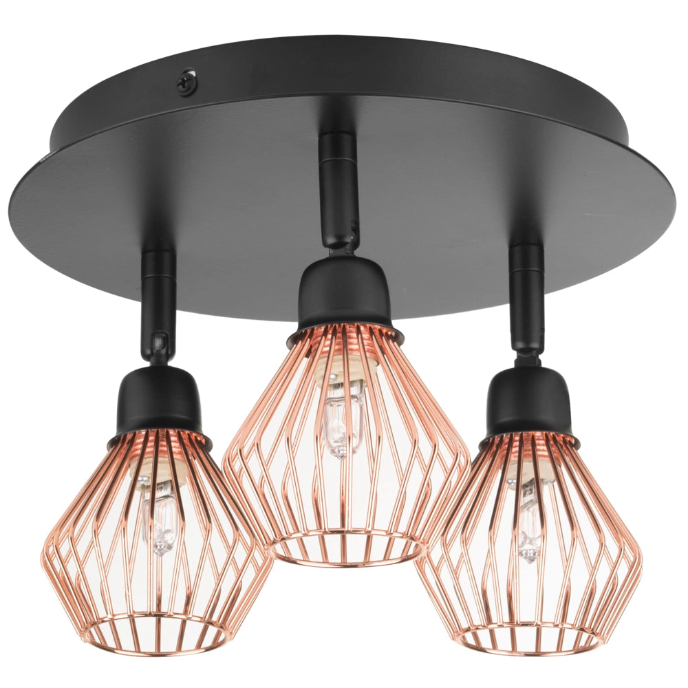 Lampada da Parete 2 Luci in Metallo Rame Applique Orientabile Industriale