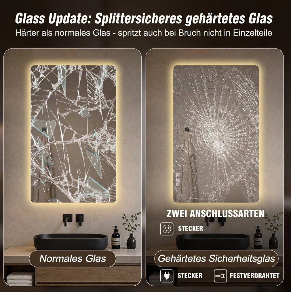 Specchio LED da bagno con retroilluminazione e antiappannamento