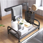 Organizzatore per Caddy – Sostegno per Spazzola & Pennello con Raccogliasciuga – Organizzatore per Lavagna con Scarico per Cucina & Bagno
