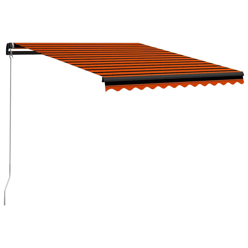 Tenda da Sole Retrattile con LED-Tenda parasole per Patio 350x250 cm Arancione e Marrone 158852