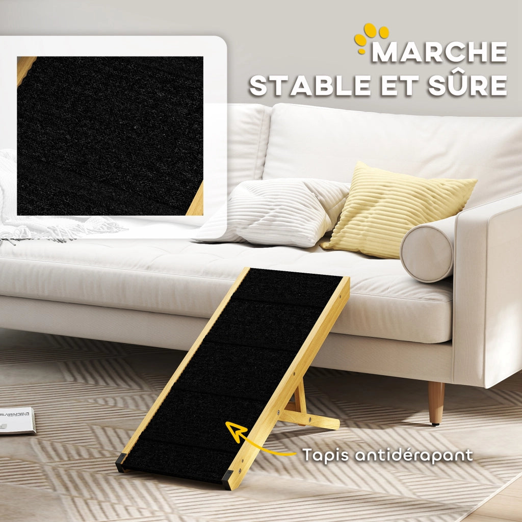 Rampa Pieghevole per Cani in Legno ¨C Minimal ¨C Naturale 83.5x35x47.5 cm