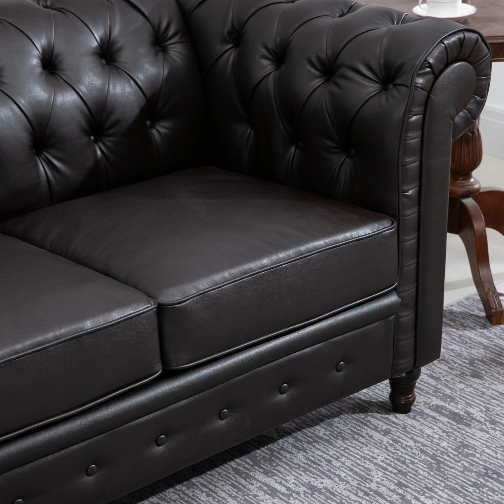 Divano 2 Posti 160x84x80 cm in Similpelle  Marrone Scuro