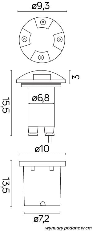 Faretto calpestabile SU-MA Pabla incasso GU10 IP67 grigio