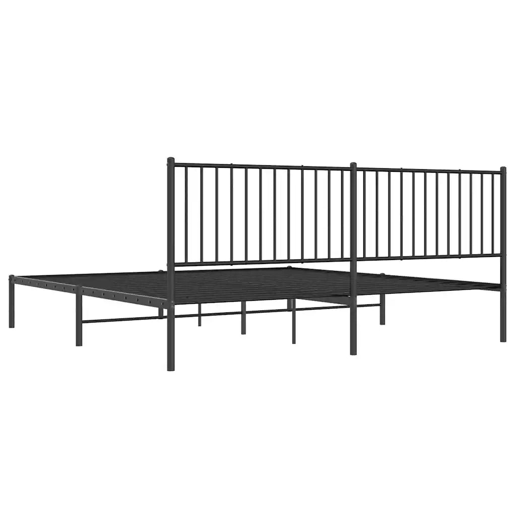 Giroletto con Testiera in Metallo Nero 193x203 cm