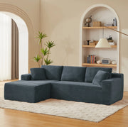 Divano angolare modulabile 252,5x163x65 cm grigio scuro, memory foam, tessuto