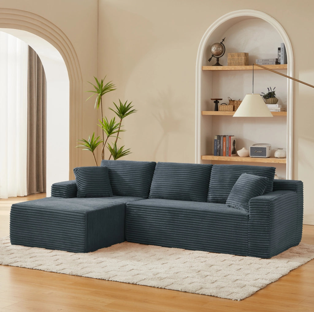 Divano angolare modulabile 252,5x163x65 cm grigio scuro, memory foam, tessuto