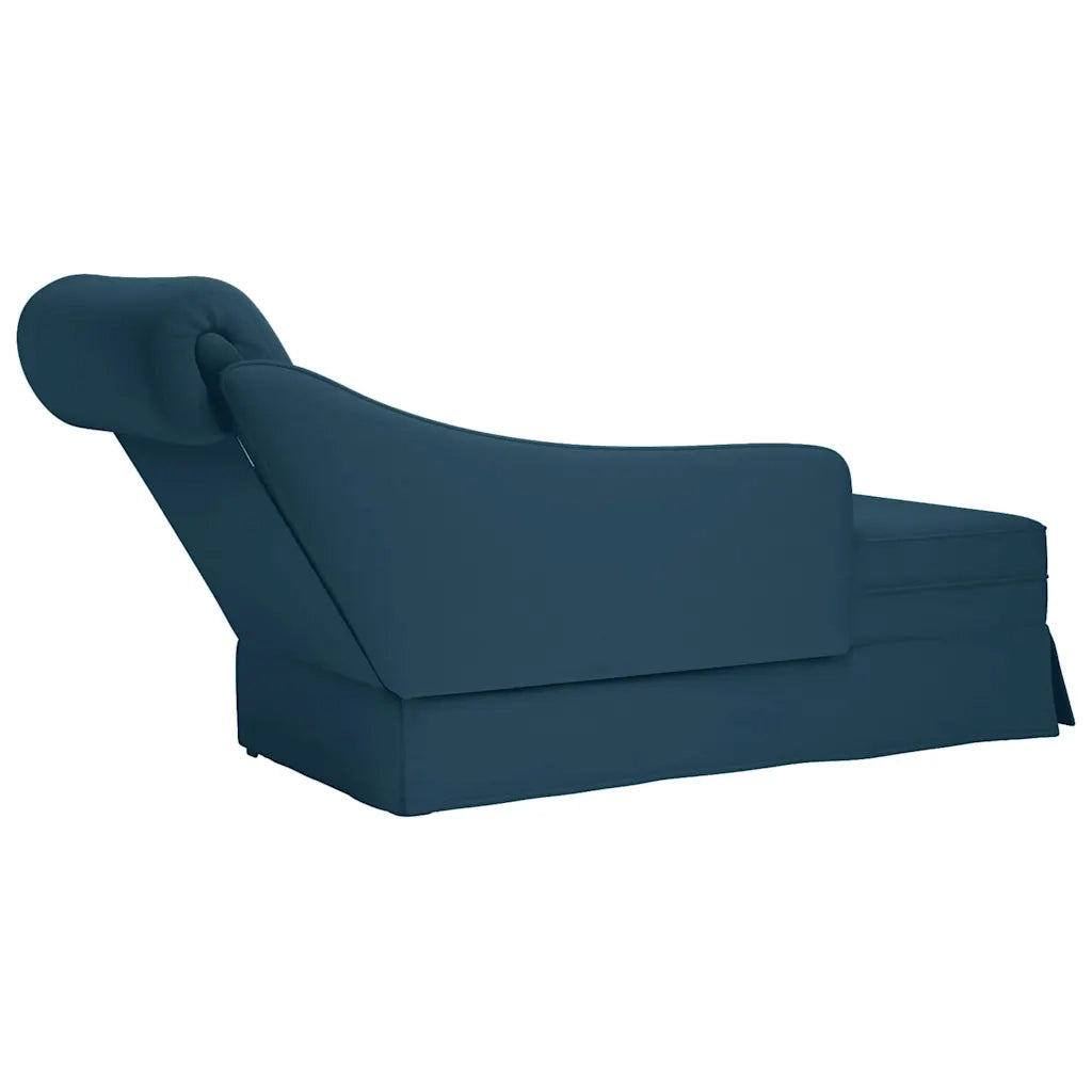 Sdraio con Capezzale e Bracciolo Destro in Velluto Blu 4009781
