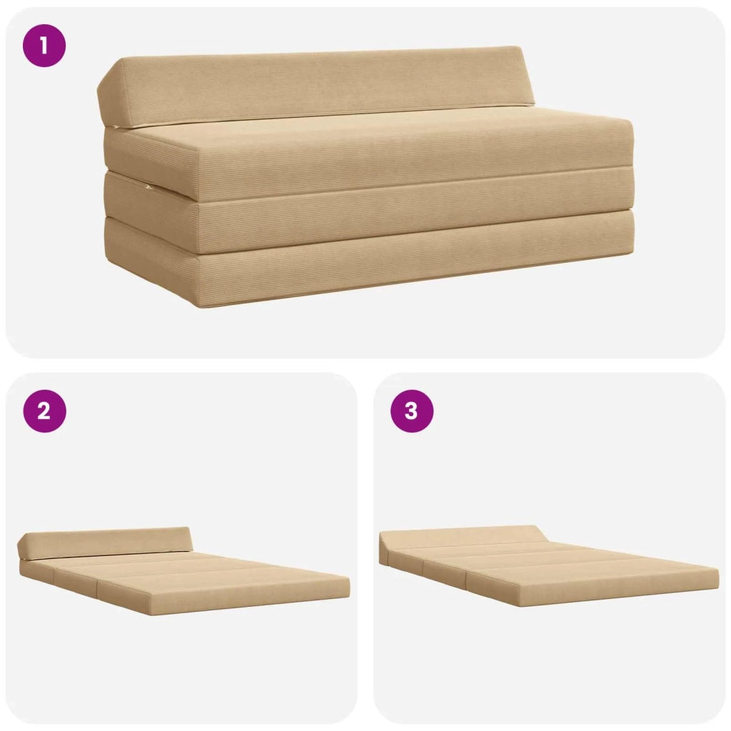 Divano Letto Pieghevole Verde Grigio 120 x 60 x 49 cm Tessuto 900049