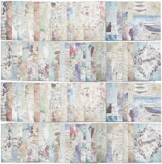 Papier Decorativo - Motivi di Tartarughe Marine - 100 Fogli