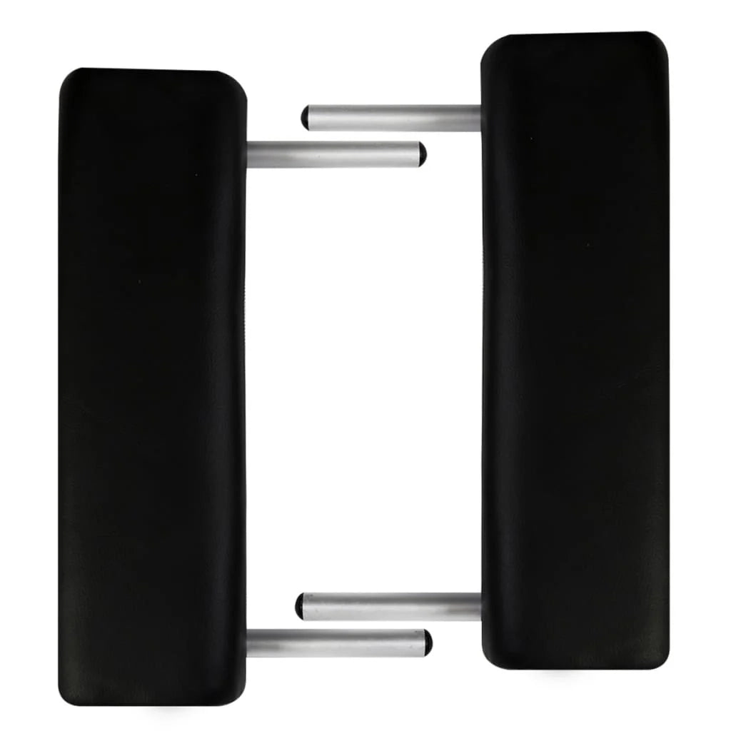 Lettino da massaggio pieghevole a 2 zone con struttura in acciaio inox nero 02_0001886