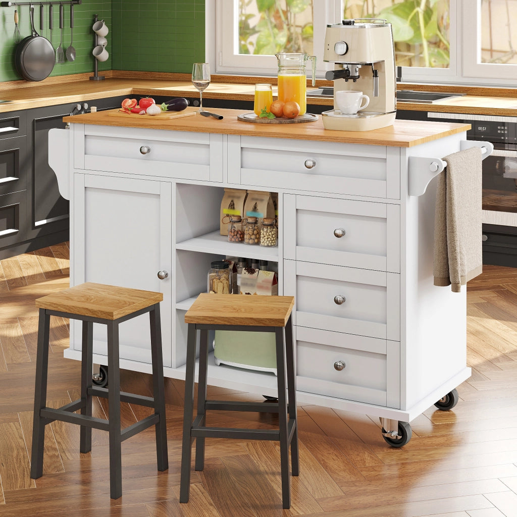 Carrello da Cucina con Cassetti ¨C MINIMAL ¨C Bianco, 134x46x92 cm