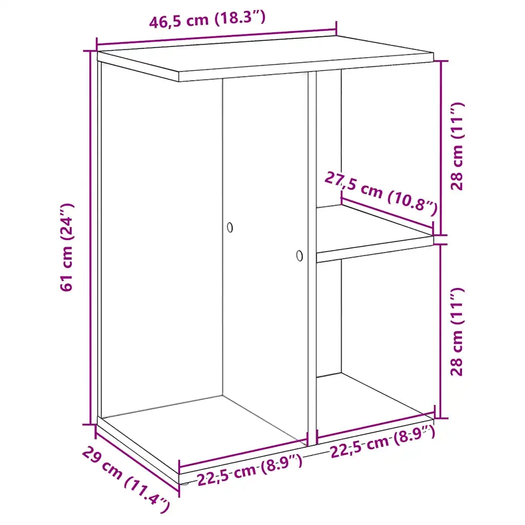 Comodino | Armadio da Notte | Mobiletto da notte Bianco 46,5x29x61 cm in Legno Multistrato