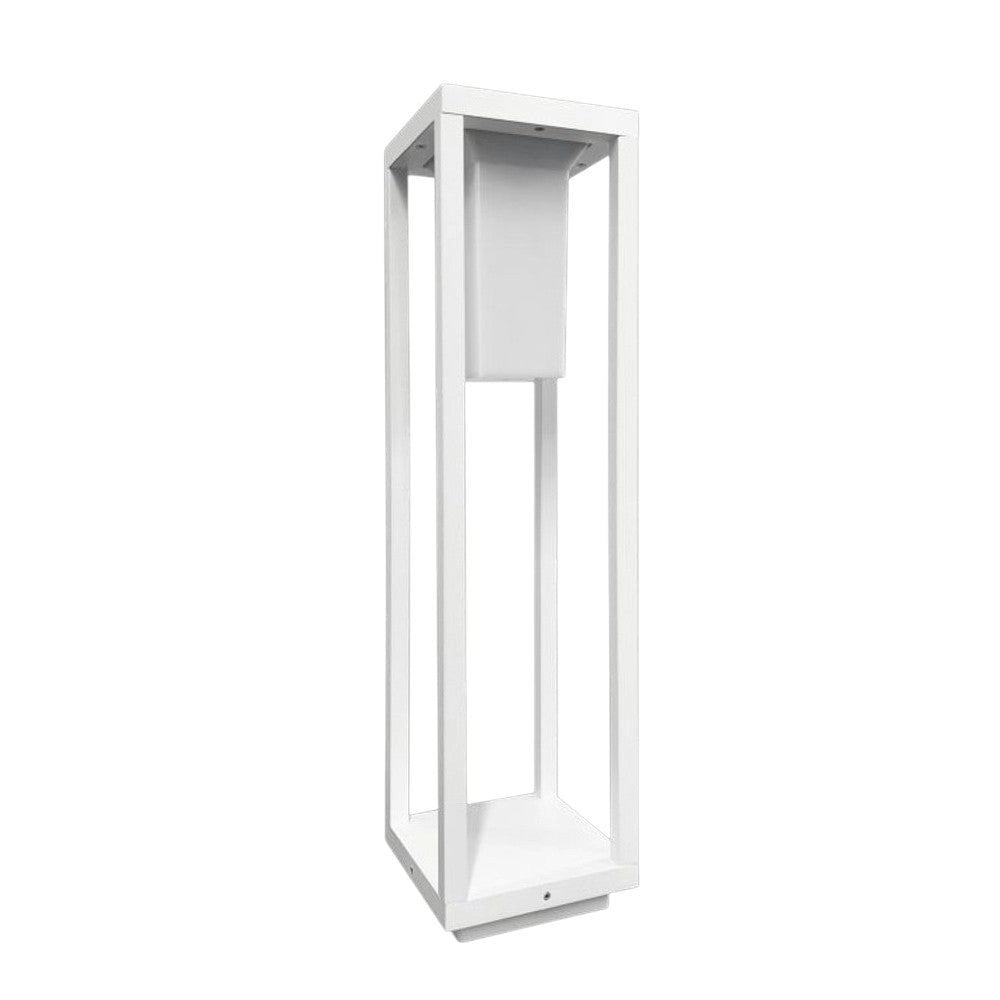 Lampioncino LED da Giardino Bianco E27 IP65 60 cm | Paletto Luminoso Moderno per Esterni, Alluminio, Attacco E27, Vialetti e Percorsi