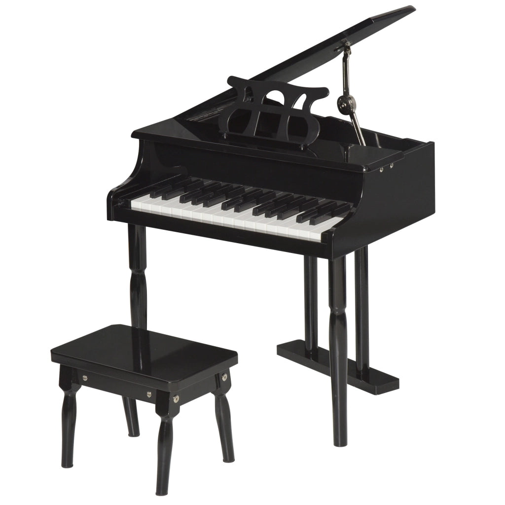 Tavolo Pianoforte Bambini 30 Tasti ¨C Zephmum ¨C Legno MDF Nero con Tabouret e Pupitre