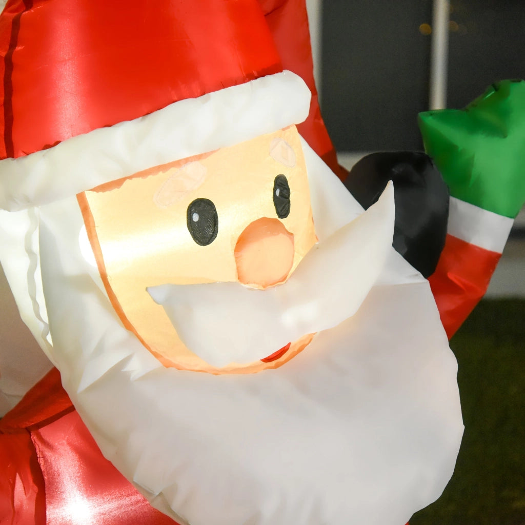 Babbo Natale Gonfiabile 170x115x243 cm con Pinguino e Pupazzo di Neve per Esterno
