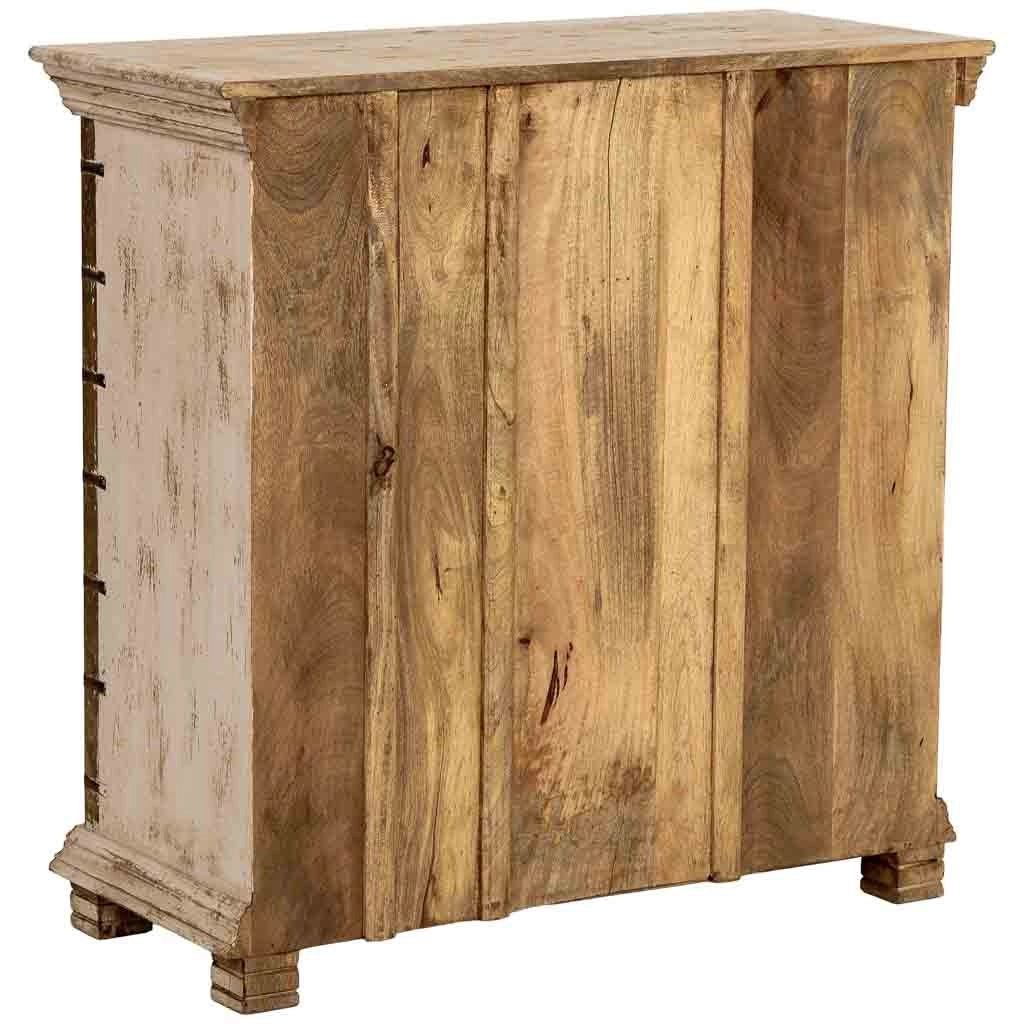 Credenza artigianale in legno bianco, 90x40x90h cm