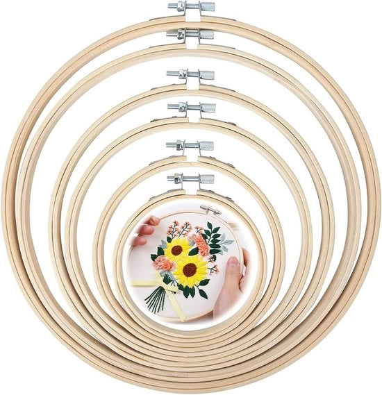 Impostino per cucito - cerchi per cucito rotondi 13 cm 15 cm 16 cm 18 cm 20 cm - cucito a rilievo - telaio per cucito in bambù - anello per cucito in legno - cucito da fare da soli.