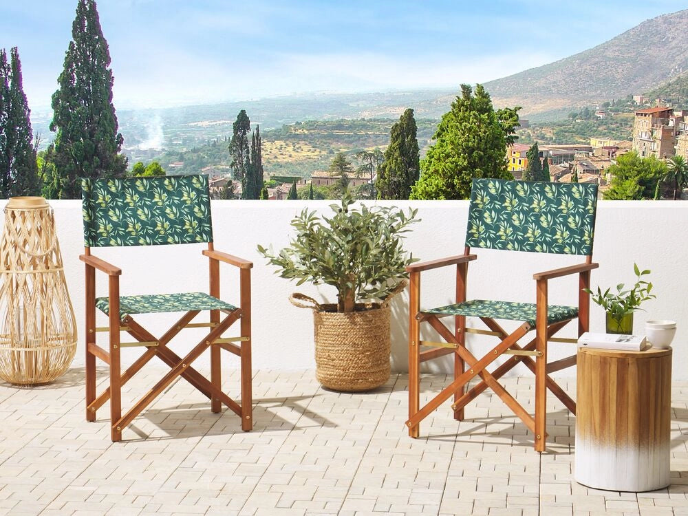 Set di 2 Teli Sostitutivi in tessuto Motivo con Olive per Sedie da giardino tessuto di ricambio con motivo olive