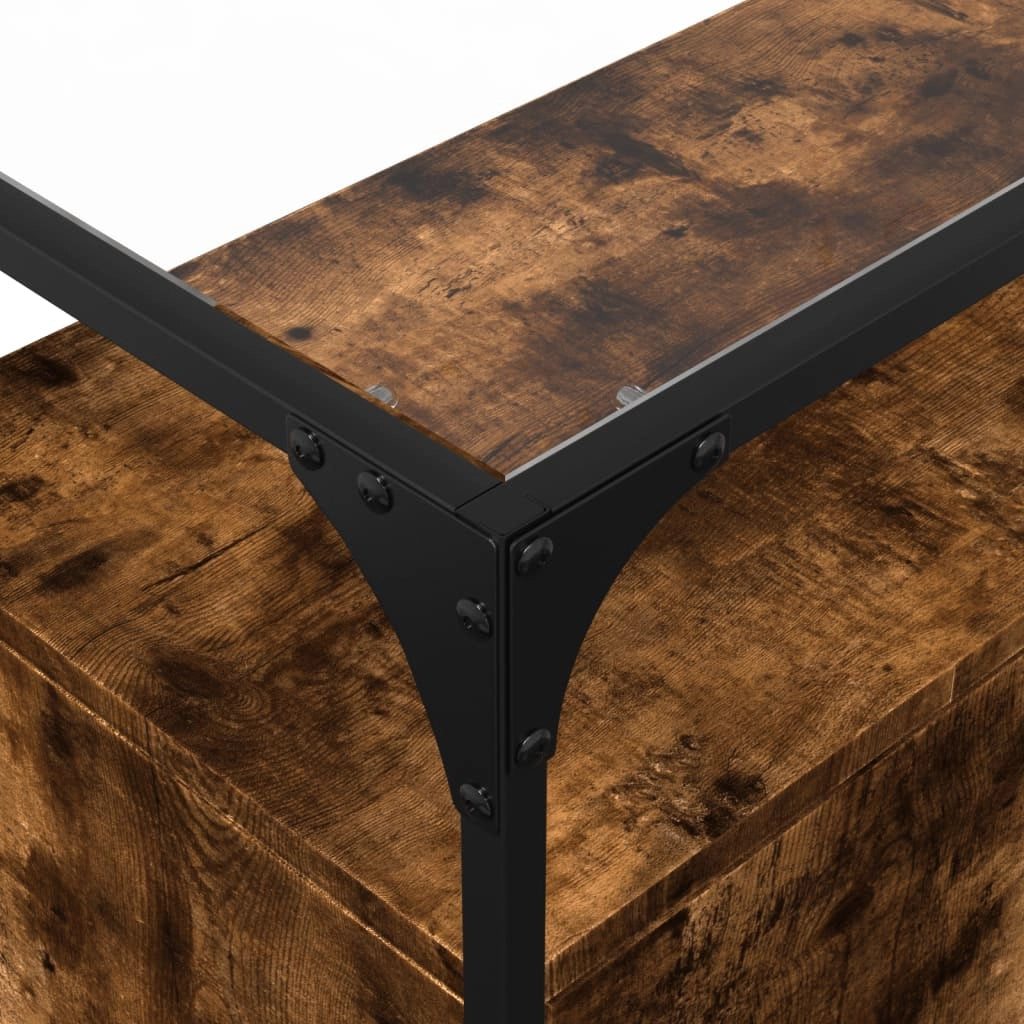 Buffet credenza cassettiera armadio mobile contenitore organizer per cucina soggiorno salotto con piano in vetro legno ingegnerizzato marrone 02_0029764