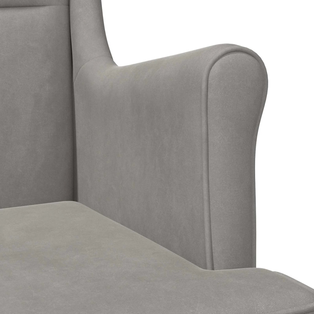 Poltrona-Divano Sedia-Poltroncina Grigio Chiaro Velluto 258843