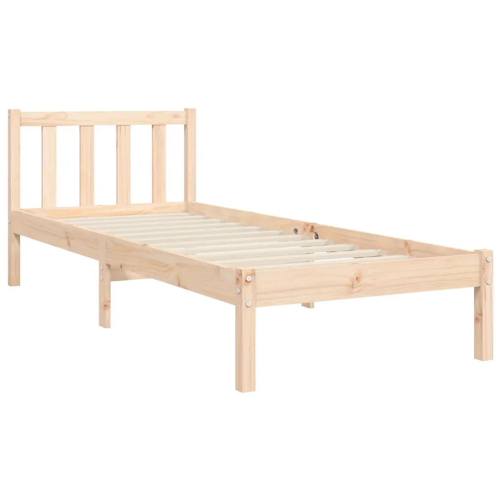 Giroletto con Testiera Single-Struttura Letto in Legno Massello 308820