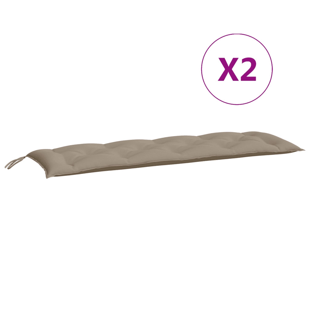 Cuscini Panca da Giardino 2 pz-Set di 2 Cuscini per panchina da esterno Tortora 150x50x7cm Tessuto Oxford