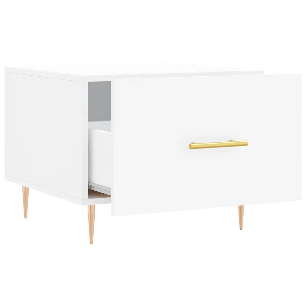2 pz Tavolini da salotto | Tavolino da caff¨¨ | Tavolino da Soggiorno Bianchi 50x50x40 cm Legno Multistrato